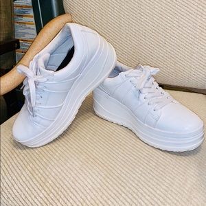 zara white platform sneakers